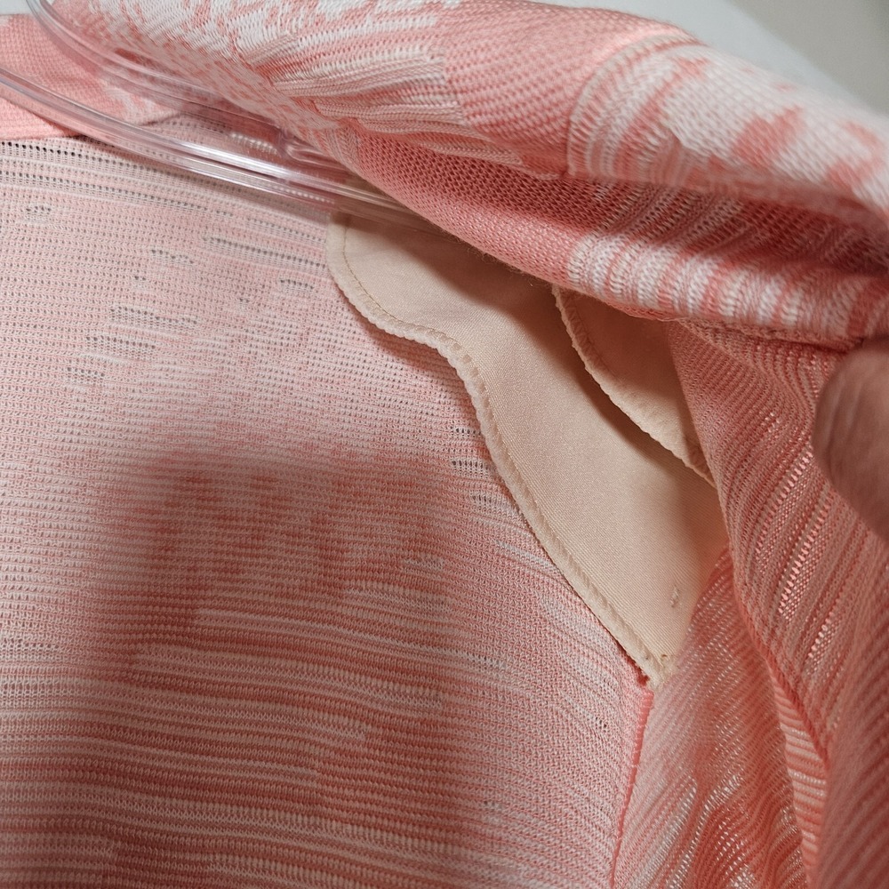 Ming Wang Knit Blazer Womens 2X Pink White Abstract Single Button Career Modern - Picture 11 of 15